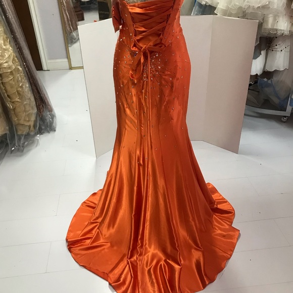 Homecoming dress Tony Bowls corset orange size 4 - Picture 7 of 8
